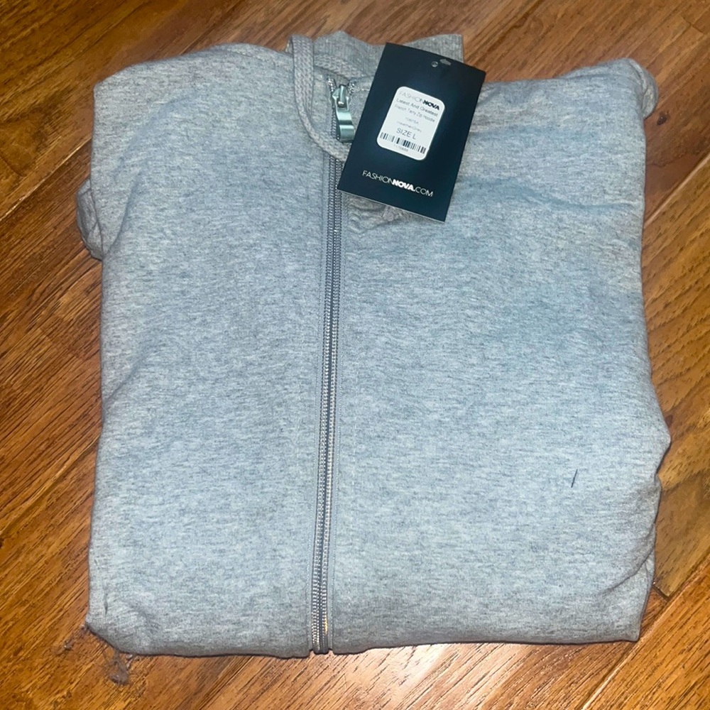 fashion nova gray zip up